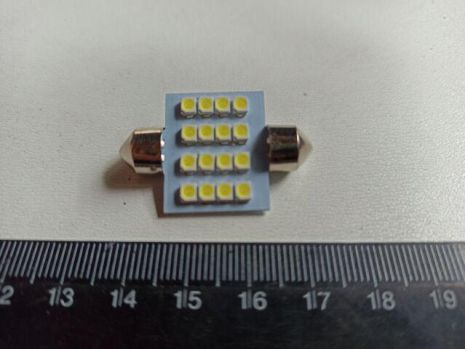 Лампа світлодіод с/ц 12V C5W 36 мм AC 16SMD (30 х 30) біла