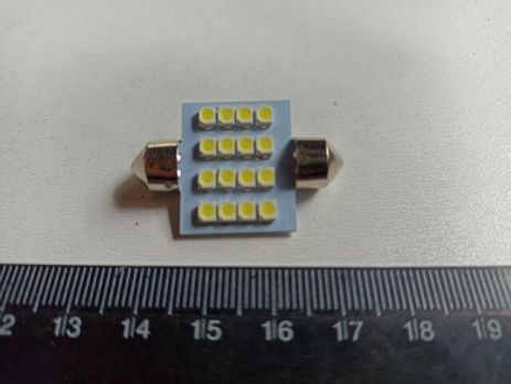 Лампа світлодіод з/ц 12V C5W 36 мм AC 16SMD (30 х 30) біла