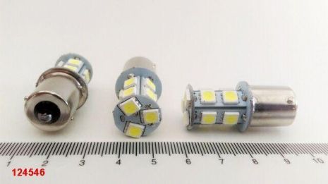 Лампа светодиод с/ц 12V P21W 1156 13SMD (2 этажа) белая