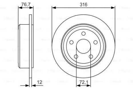 Диск гальмівний JEEP WRANGLER, BOSCH (0986479R08)