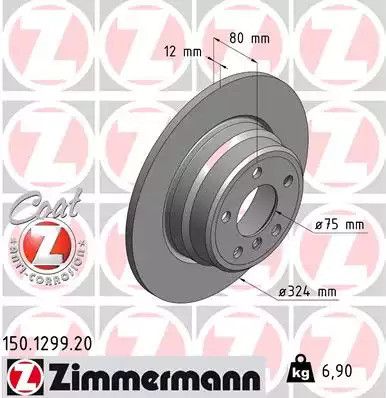 Диск тормозной BMW X5, ZIMMERMANN (150129920)