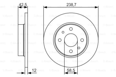 Диск тормозной LADA SAMARA, LADA 110, BOSCH (0986479R61)