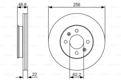 Диск гальмівний HYUNDAI i20, KIA RIO, HYUNDAI SOLARIS, BOSCH (0986479R77)