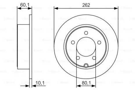 Диск гальмівний MITSUBISHI LANCER, DODGE AVENGER, JEEP PATRIOT, BOSCH (0986479R05)