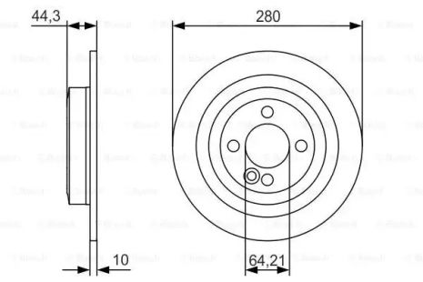 Диск гальмівний MINI MINI, BOSCH (0986479A08)