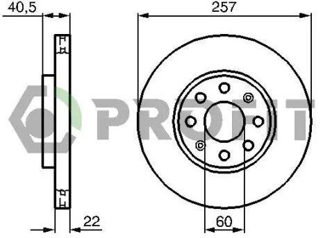 Диск гальмівний OPEL CORSA, FIAT PUNTO, FIAT GRANDE, PROFIT (50101304)