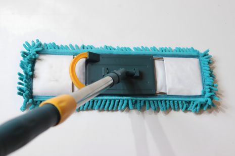 Швабра-полотер с телескопической ручкой и насадкой из микрофибры Педаль бирюзовая