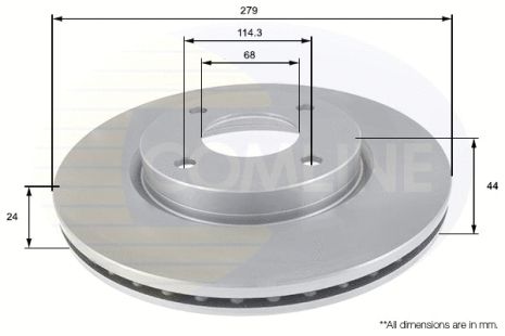 Диск тормозной NISSAN CUBE, NISSAN TIIDA, NISSAN SENTRA, COMLINE (ADC0284V)