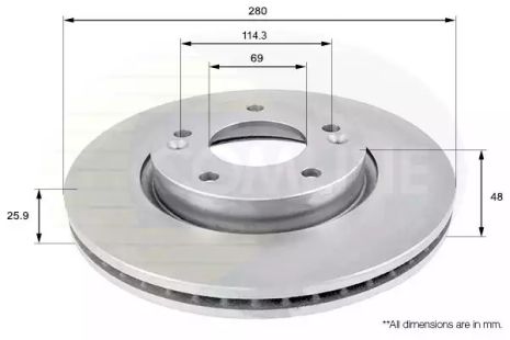 Диск тормозной KIA SOUL, HYUNDAI TUCSON, HYUNDAI SONATA, COMLINE (ADC1041V)