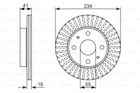 Диск тормозной TOYOTA PASSO, SUBARU JUSTY, DAIHATSU SIRION, BOSCH (0986479592)