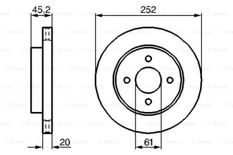 Диск гальмівний NISSAN ALMERA, BOSCH (0986479238)