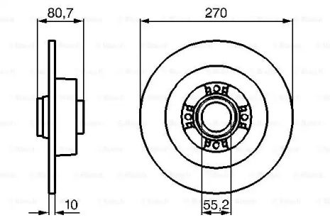 Диск тормозной RENAULT MEGANE, RENAULT SCÉNIC, BOSCH (0986479196)