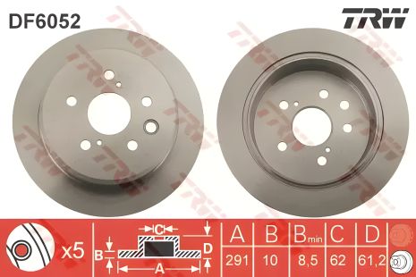 Гальмівний диск TOYOTA MARK, LEXUS IS, TOYOTA CROWN, TRW (DF6052)