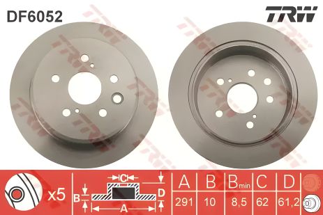 Гальмівний диск TOYOTA MARK, LEXUS IS, TOYOTA CROWN, TRW (DF6052) Гальмівний диск TOYOTA MARK, LEXUS IS, TOYOTA CROWN, TRW (DF6052)