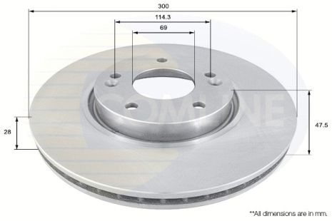 Диск тормозной KIA CARENS, HYUNDAI TUCSON, HYUNDAI ix35, COMLINE (ADC1092V)