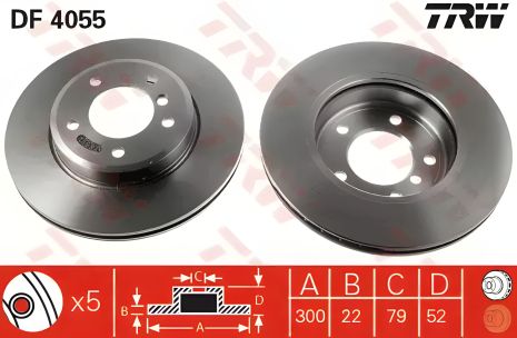 Диск гальмівний BMW Z4, BMW 3, TRW (DF4055) Диск гальмівний BMW Z4, BMW 3, TRW (DF4055)