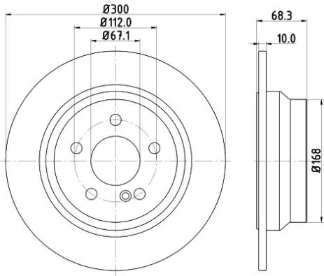 Диск тормозной MERCEDES-BENZ CLS, MERCEDES-BENZ E-CLASS, HELLA PAGID (8DD355108841)