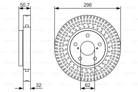 Диск тормозной TOYOTA MARK, LEXUS GS, LEXUS IS, BOSCH (0986479T37)