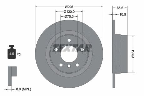 Диск тормозной BMW 1, BMW 3, TEXTAR (92133103)