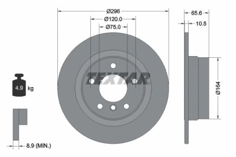 Диск гальмівний BMW 1, BMW 3, TEXTAR (92133103)