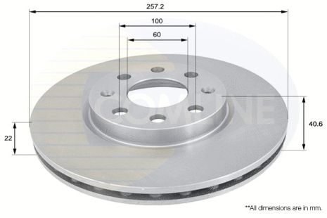 Диск тормозной OPEL CORSA, FIAT PUNTO, FIAT GRANDE, COMLINE (ADC1138V)