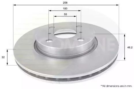 Диск гальмівний DAIHATSU CHARADE, TOYOTA YARIS, COMLINE (ADC01133V)