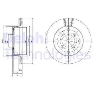 Диск тормозной SUBARU JUSTY, SUZUKI CAPPUCINO, SUZUKI ALTO, DELPHI (BG2645)