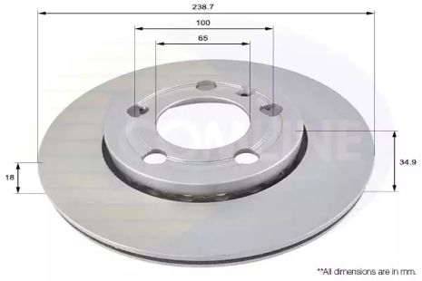 Диск гальмівний VW FOX, SKODA FABIA, VW POLO, COMLINE (ADC1461V)