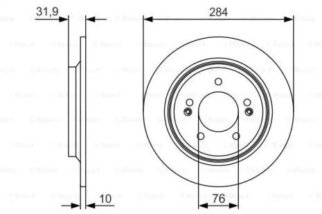 Диск гальмівний HYUNDAI (BEIJING), KIA OPTIMA, HYUNDAI IONIQ, BOSCH (0986479V09)