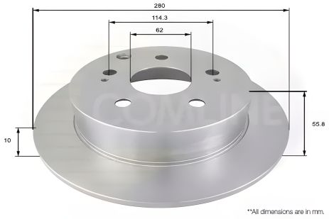 Диск гальмівний TOYOTA AVENSIS, COMLINE (ADC01168) Диск гальмівний TOYOTA AVENSIS, COMLINE (ADC01168)