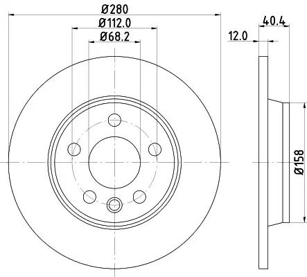 Диск гальмівний VW KOMBI, VW TRANSPORTER, HELLA PAGID (8DD355105611)