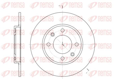 Диск гальмівний PEUGEOT 206, CITROËN XSARA, CITROËN ZX, REMSA (612800)