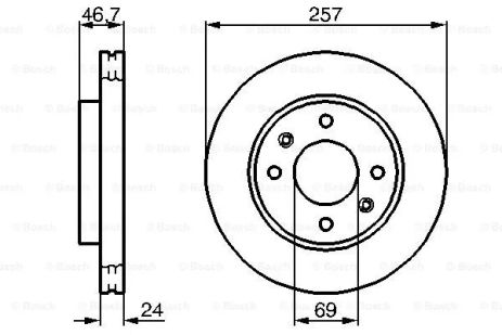 Диск гальмівний HYUNDAI MATRIX, HYUNDAI ELANTRA, BOSCH (0986479207)