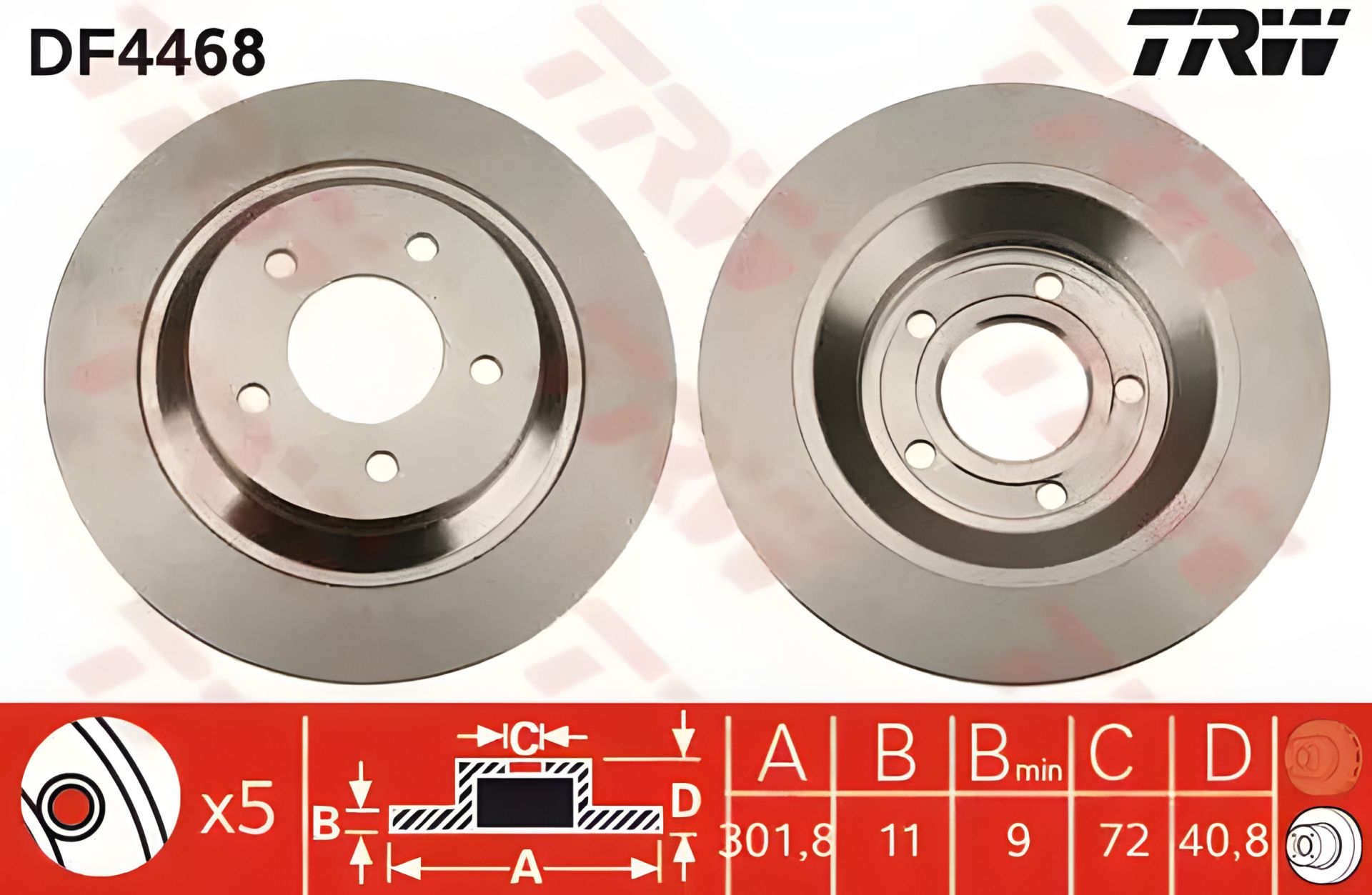 ΠΠΈΡΠΊ Π³Π°Π»ΡΠΌΡΠ²Π½ΠΈΠΉ MAZDA PREMACY, MAZDA BIANTE, MAZDA 5, TRW (DF4468) ΠΠΈΡΠΊ Π³Π°Π»ΡΠΌΡΠ²Π½ΠΈΠΉ MAZDA PREMACY, MAZDA BIANTE, MAZDA 5, TRW (DF4468)