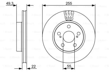 Диск тормозной TOYOTA LAND CRUISER, TOYOTA PRIUS, BOSCH (0986479564)