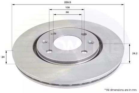 Диск тормозной PEUGEOT 406, COMLINE (ADC1523V)