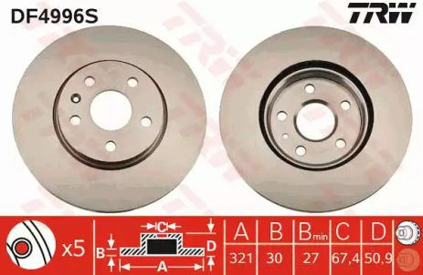 ΠΠΈΡΠΊ ΡΠΎΡΠΌΠΎΠ·Π½ΠΎΠΉ CHEVROLET MALIBU, SAAB 9-5, OPEL INSIGNIA, TRW (DF4996S) ΠΠΈΡΠΊ ΡΠΎΡΠΌΠΎΠ·Π½ΠΎΠΉ CHEVROLET MALIBU, SAAB 9-5, OPEL INSIGNIA, TRW (DF4996S)