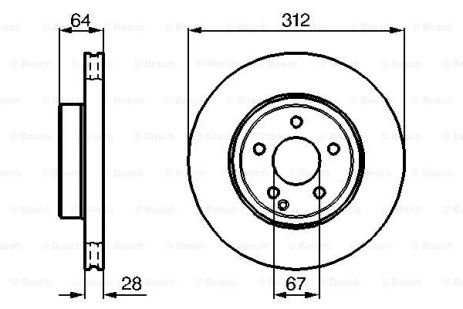 Диск тормозной MERCEDES-BENZ CLS, MERCEDES-BENZ E-CLASS, BOSCH (0986479040)