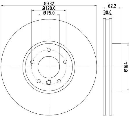 Диск гальмівний BMW X6, HELLA PAGID (8DD355117731)