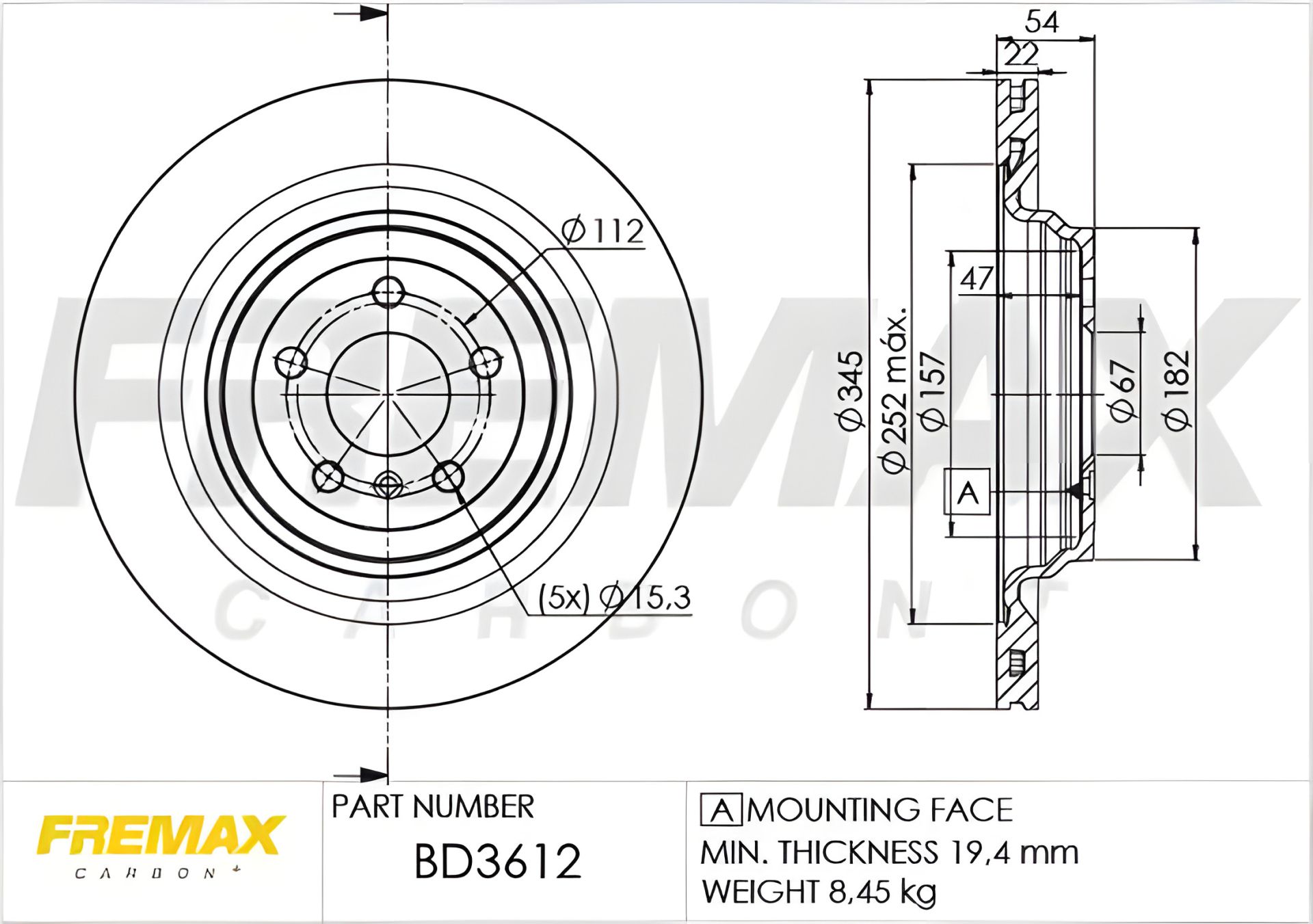 Гальмівний диск MERCEDES-BENZ M-CLASS, MERCEDES-BENZ GLS, MERCEDES-BENZ GLE, FREMAX (BD3612) Гальмівний диск MERCEDES-BENZ M-CLASS, MERCEDES-BENZ GLS, MERCEDES-BENZ GLE, FREMAX (BD3612)