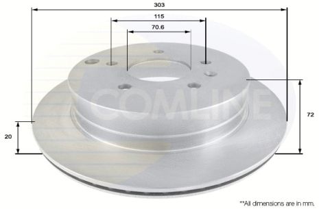 Диск гальмівний PONTIAC TORRENT, CHEVROLET CAPTIVA, OPEL ANTARA, COMLINE (ADC1147V)