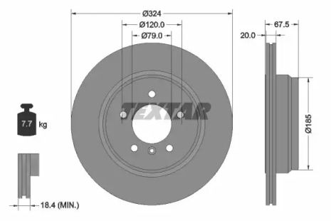 Диск гальмівний BMW 7, TEXTAR (92123103)