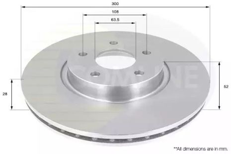 Диск гальмівний FORD MONDEO, COMLINE (ADC1249V)