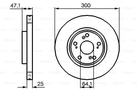 Диск тормозной HONDA ACCORD, BOSCH (0986479227)