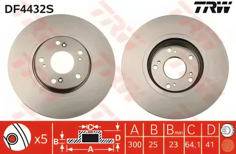 Тормозной диск для HONDA ACCORD и CR-V от TRW (DF4432S) Тормозной диск для HONDA ACCORD и CR-V от TRW (DF4432S)