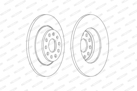 Диск гальмівний SKODA SUPERB, AUDI Q3, SEAT ALHAMBRA, FERODO (DDF2506C)