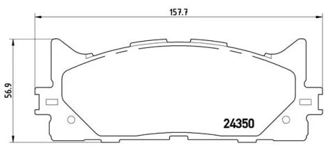 Комплект гальмівних колодок, дискове гальмо LEXUS ES, TOYOTA CAMRY, BREMBO (P83117)