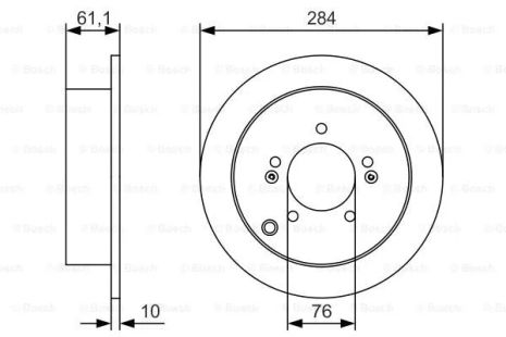 Диск тормозной HYUNDAI (BEIJING), KIA SPORTAGE, HYUNDAI ix35, BOSCH (0986479U37)