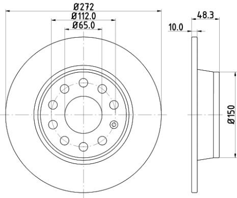 Диск тормозной FORD TRANSIT, CUPRA ATECA, HELLA PAGID (8DD355116971)