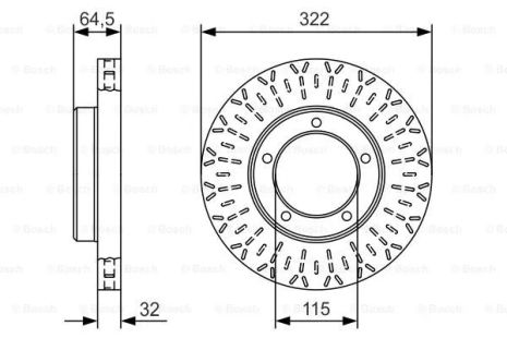 Диск гальмівний TOYOTA LAND, BOSCH (0986479A64)